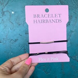 Black Bracelet Hairbands with Silver Accents